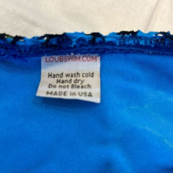 Women's Blue Abstract Strappy Top and Side Tie Bottom Bikini Set - Picture 2 of 8